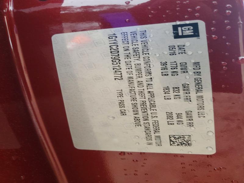 Aukcja sprzedaży 2016 Chevrolet Corvette, vin: 1G1YC2D79G5124772, numer aukcji: 61709286
