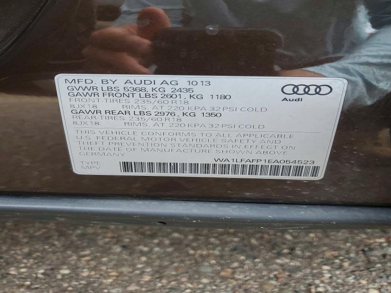 59872626 :رقم المزاد ، WA1LFAFP1EA054523 vin ، 2014 Audi Q5 مزاد بيع