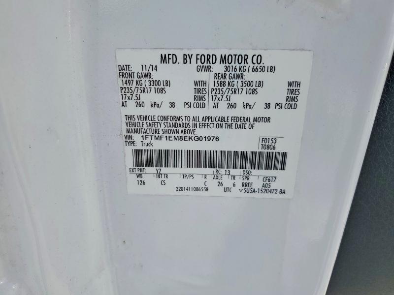 2014 Ford F150 მანქანა იყიდება აუქციონზე, vin: 1FTMF1EM8EKG01976, აუქციონის ნომერი: 61975506