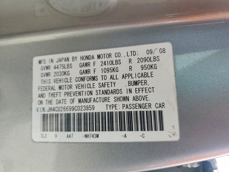 2009 Acura Tsx მანქანა იყიდება აუქციონზე, vin: JH4CU26699C023859, აუქციონის ნომერი: 62117086