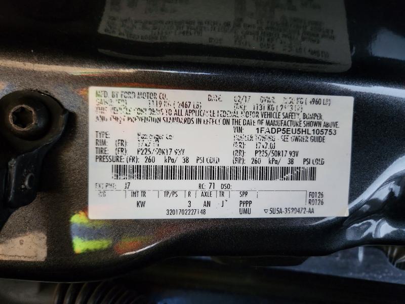 60090616 :رقم المزاد ، 1FADP5EU5HL105753 vin ، 2017 Ford C-max مزاد بيع