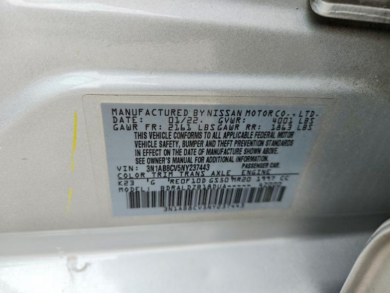 Продажа на аукционе авто 2022 Nissan Sentra, vin: 3N1AB8CV5NY237443, номер лота: 59694086