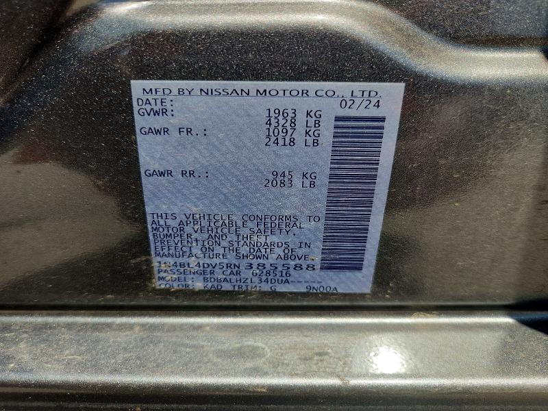 Продаж на аукціоні авто 2024 Nissan Altima, vin: 1N4BL4DV5RN385588, номер лоту: 61439246