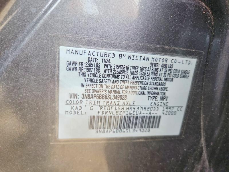 61435616 :رقم المزاد ، 3N8AP6BB6SL349028 vin ، 2025 Nissan Kicks مزاد بيع