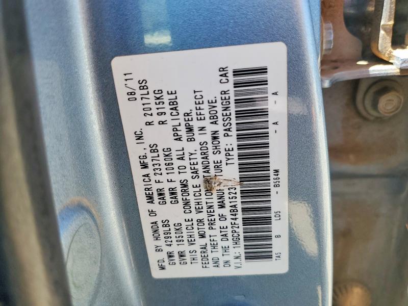 60840756 :رقم المزاد ، 1HGCP2F44BA152330 vin ، 2011 Honda Accord مزاد بيع