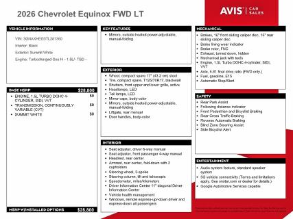 59688646 :رقم المزاد ، 3GNAXHEG3TL281360 vin ، 2026 Chevrolet Equinox مزاد بيع