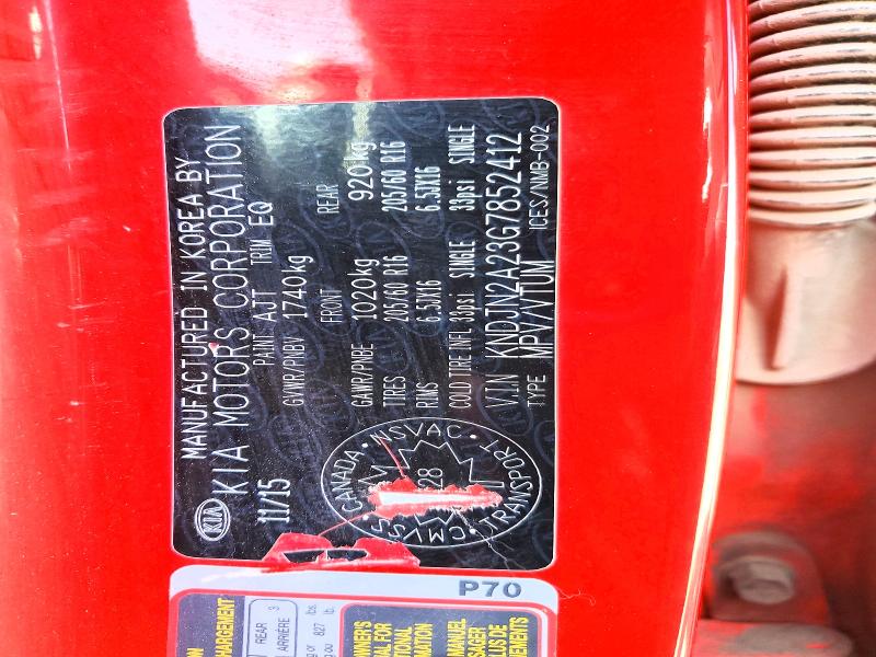 2016 Kia Soul მანქანა იყიდება აუქციონზე, vin: KNDJN2A23G7852412, აუქციონის ნომერი: 60392466