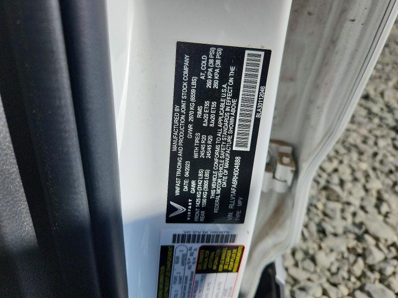Продажа на аукционе авто 2024 Vinfast Trading And Production Vf 8, vin: RLLV1AFA6RH004888, номер лота: 63010156
