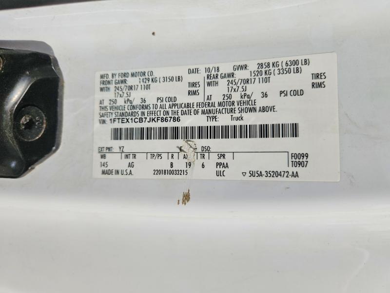 Aukcja sprzedaży 2018 Ford F150, vin: 1FTEX1CB7JKF86786, numer aukcji: 61517706