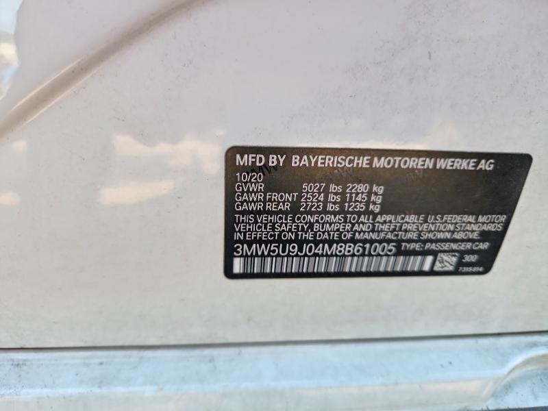 Aukcja sprzedaży 2021 Bmw M340xi, vin: 3MW5U9J04M8B61005, numer aukcji: 60804546