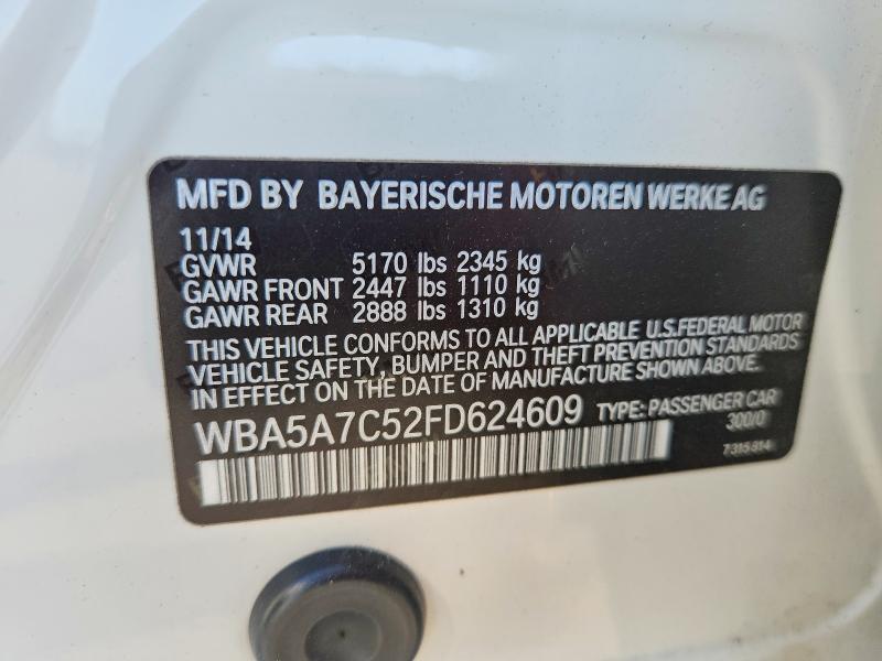 Aukcja sprzedaży 2015 Bmw 528, vin: WBA5A7C52FD624609, numer aukcji: 60499496