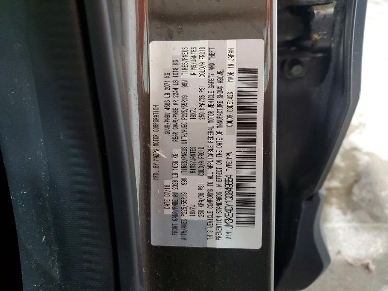 61680876 :رقم المزاد ، JM3KE4DY1G0849654 vin ، 2016 Mazda Cx-5 مزاد بيع