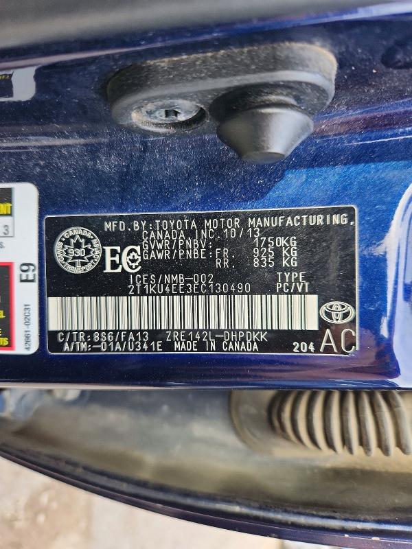 57828156 :رقم المزاد ، 2T1KU4EE3EC130490 vin ، 2014 Toyota Matrix مزاد بيع