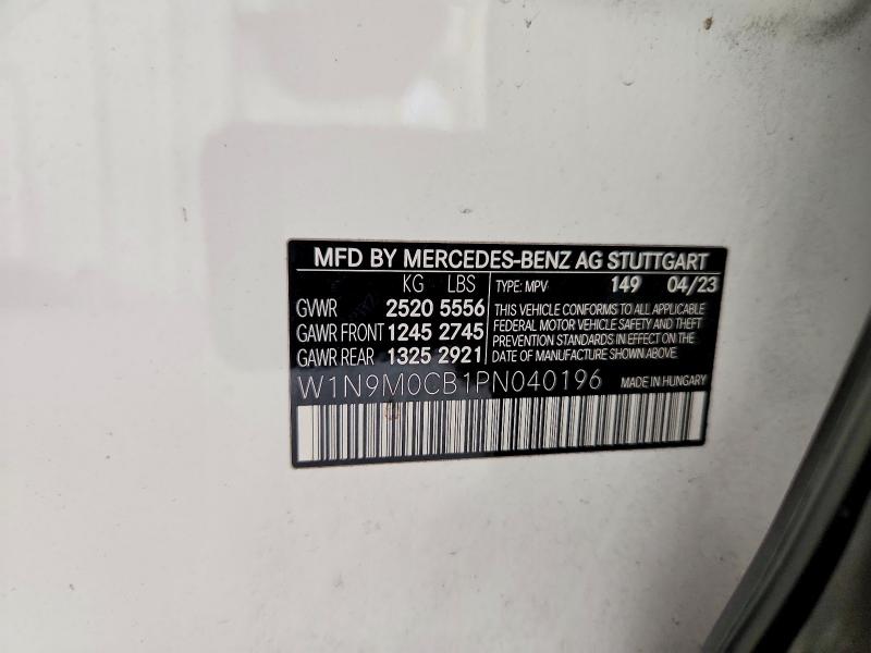 Продаж на аукціоні авто 2023 Mercedes-benz Eqb, vin: W1N9M0CB1PN040196, номер лоту: 60330616