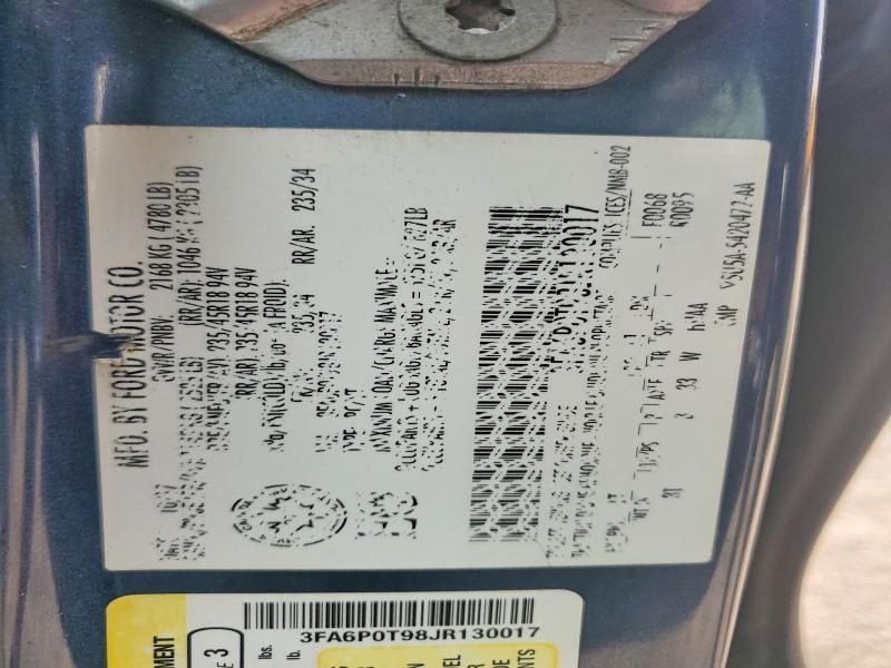 Aukcja sprzedaży 2018 Ford Fusion, vin: 3FA6P0T98JR130017, numer aukcji: 61931836
