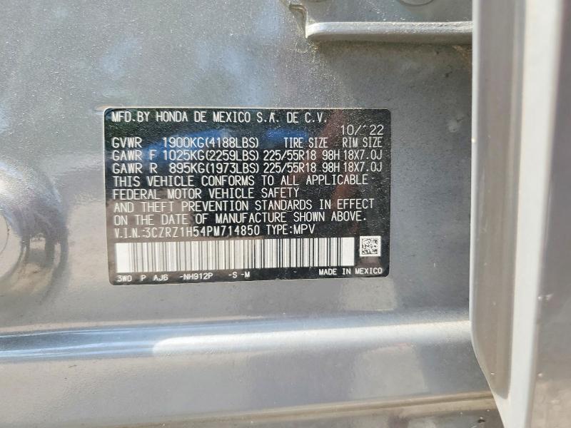 59603956 :رقم المزاد ، 3CZRZ1H54PM714850 vin ، 2023 Honda Hr-v مزاد بيع