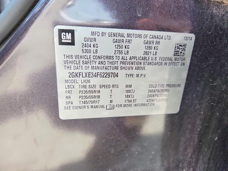 Aukcja sprzedaży 2015 Gmc Terrain, vin: 2GKFLXE34F6229704, numer aukcji: 60839366