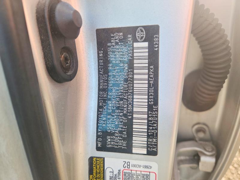 63059526 :رقم المزاد ، 4T1BK36B76U077801 vin ، 2006 Toyota Avalon مزاد بيع