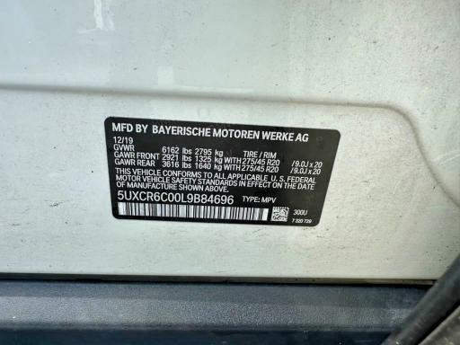 Продаж на аукціоні авто 2020 Bmw X5, vin: 5UXCR6C00L9B84696, номер лоту: 59915426