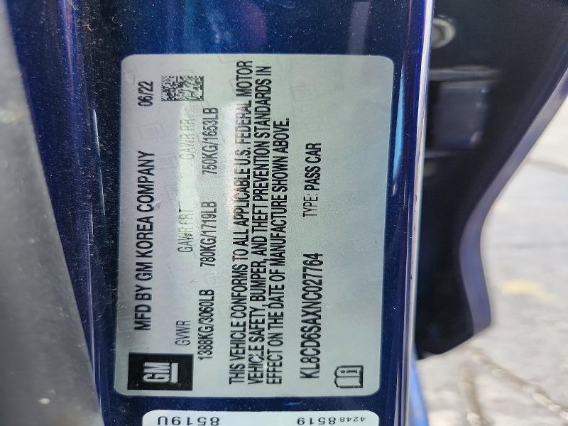 Продаж на аукціоні авто 2022 Chevrolet Spark, vin: KL8CD6SAXNC027764, номер лоту: 59714046