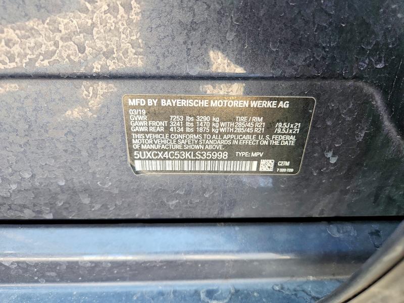 Aukcja sprzedaży 2019 Bmw X7, vin: 5UXCX4C53KLS35998, numer aukcji: 62822586