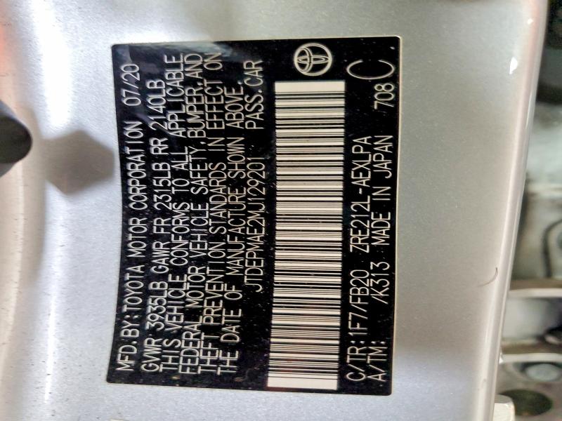 59663146 :رقم المزاد ، JTDEPMAE2MJ129201 vin ، 2021 Toyota Corolla مزاد بيع