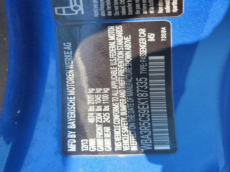 2014 Bmw 435 მანქანა იყიდება აუქციონზე, vin: WBA3R5C59EK187335, აუქციონის ნომერი: 58960316