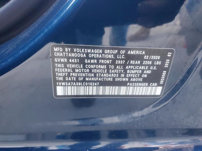 Продаж на аукціоні авто 2020 Volkswagen Passat, vin: 1VWSA7A39LC015247, номер лоту: 61128596
