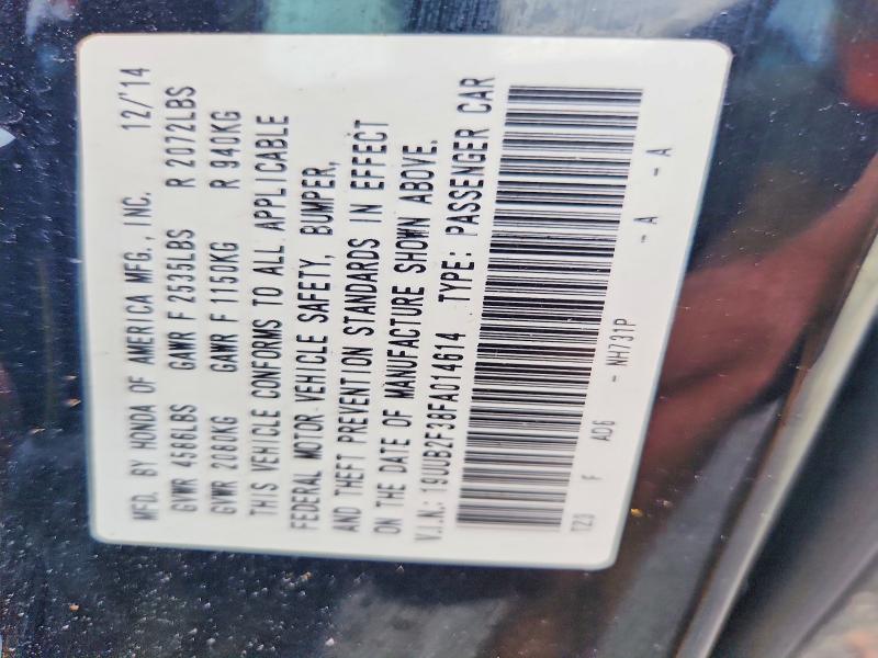 60944686 :رقم المزاد ، 19UUB2F38FA014614 vin ، 2015 Acura Tlx مزاد بيع