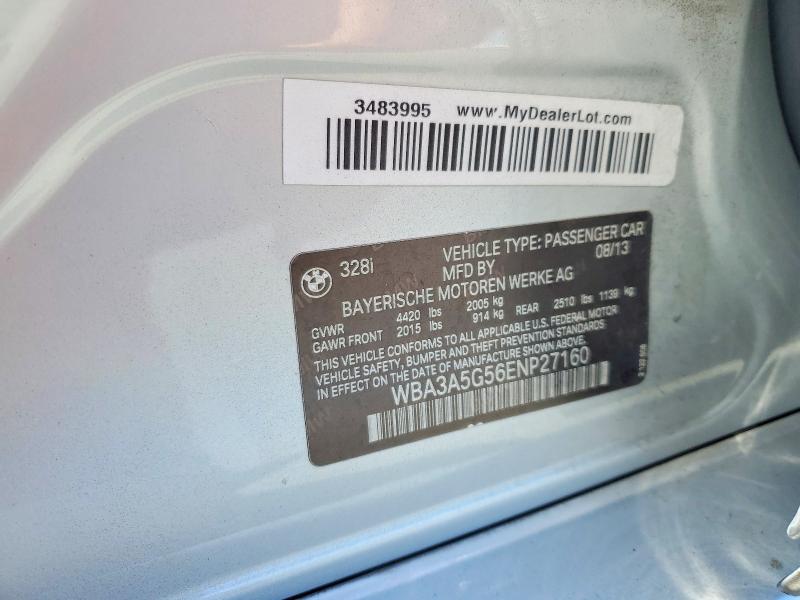 63165946 :رقم المزاد ، WBA3A5G56ENP27160 vin ، 2014 Bmw 328 مزاد بيع