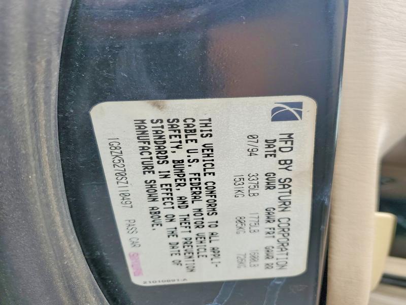 61054536 :رقم المزاد ، 1G8ZK5270SZ110497 vin ، 1995 Saturn Sl2 مزاد بيع