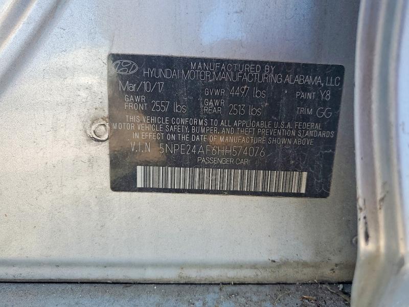Продаж на аукціоні авто 2017 Hyundai Sonata, vin: 5NPE24AF6HH574076, номер лоту: 60700406