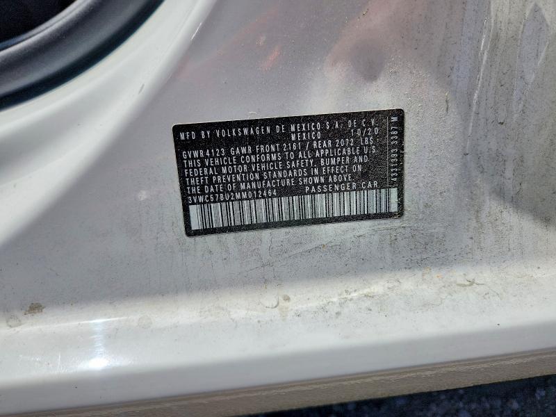 59267276 :رقم المزاد ، 3VWC57BU2MM012464 vin ، 2021 Volkswagen Jetta مزاد بيع