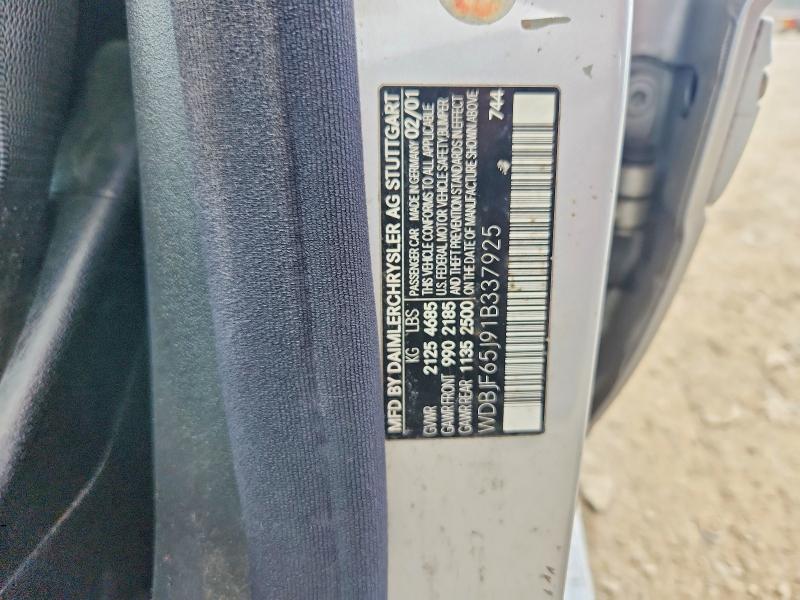 2001 Mercedes-benz E მანქანა იყიდება აუქციონზე, vin: WDBJF65J91B337925, აუქციონის ნომერი: 73344905