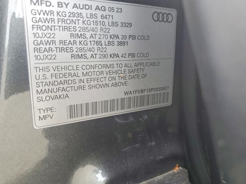 Продажа на аукционе авто 2023 Audi Q8, vin: WA1FVBF13PD033627, номер лота: 62824286