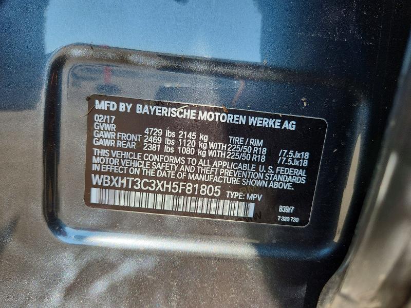 Продажа на аукционе авто 2017 Bmw X1, vin: WBXHT3C3XH5F81805, номер лота: 62402536