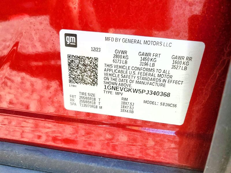 Aukcja sprzedaży 2023 Chevrolet Traverse, vin: 1GNEVGKW5PJ340368, numer aukcji: 59612116