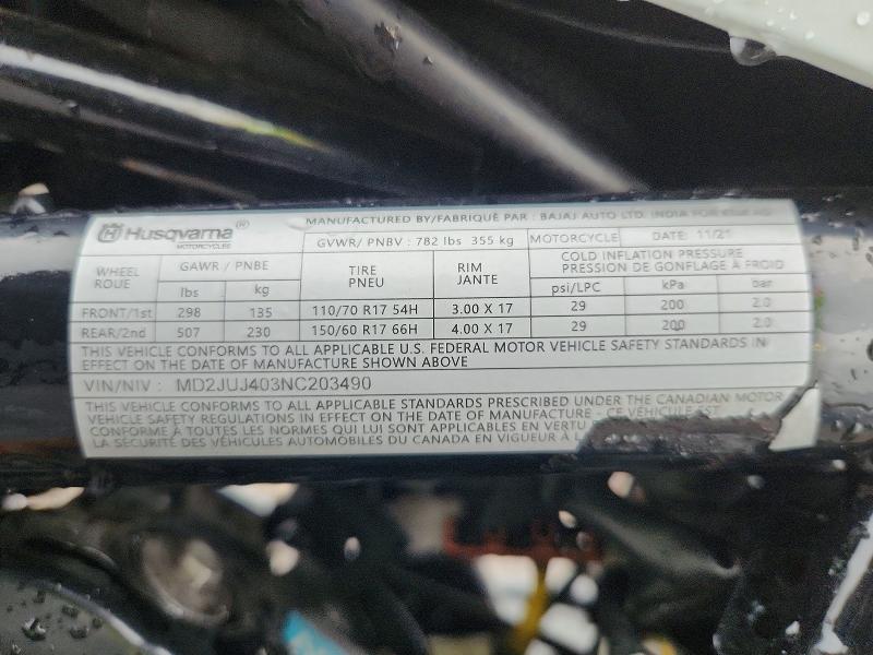 Продажа на аукционе авто 2022 Husqvarna Vitpilen 401/svartpilen 401, vin: MD2JUJ403NC203490, номер лота: 56040676