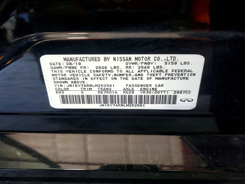 Продажа на аукционе авто 2020 Infiniti Q50, vin: JN1EV7AR8LM252561, номер лота: 62155686