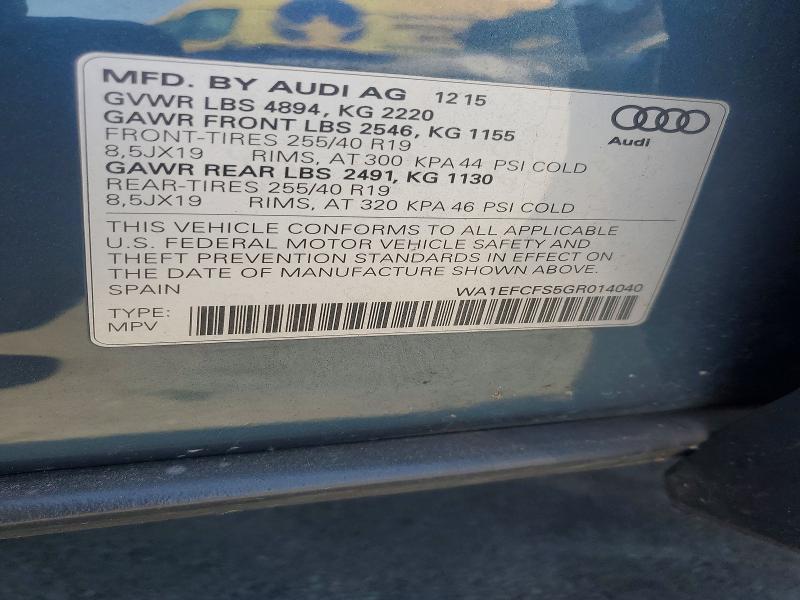 Продаж на аукціоні авто 2016 Audi Q3, vin: WA1EFCFS5GR014040, номер лоту: 60788926