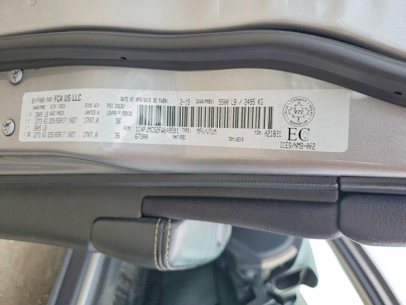 Продаж на аукціоні авто 2015 Jeep Cherokee, vin: 1C4PJMCS2FW648591, номер лоту: 60937856