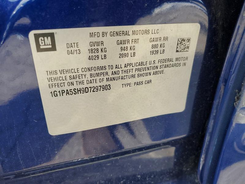 61918516 :رقم المزاد ، 1G1PA5SH9D7297903 vin ، 2013 Chevrolet Cruze مزاد بيع