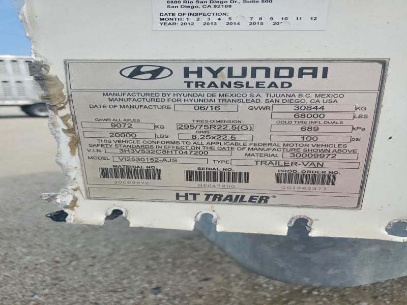 Продажа на аукционе авто 2017 Hyundai Translead Inc Trailers, vin: 3H3V532C8HT047200, номер лота: 62124486