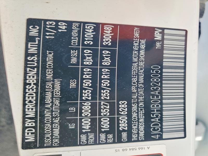 Продажа на аукционе авто 2014 Mercedes-benz Ml, vin: 4JGDA5HB0EA328050, номер лота: 62119996