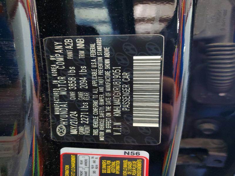 2024 Hyundai Elantra მანქანა იყიდება აუქციონზე, vin: KMHLM4DGXRU819051, აუქციონის ნომერი: 59651616