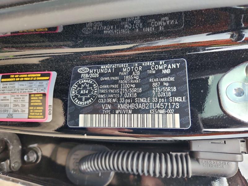 Aukcja sprzedaży 2026 Hyundai Kona, vin: KM8HB3AB2TU457173, numer aukcji: 59251896