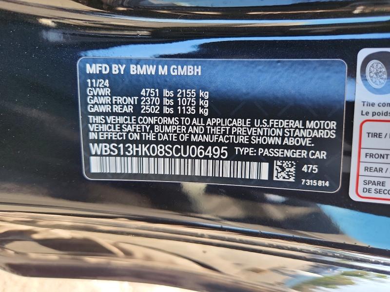 Aukcja sprzedaży 2025 Bmw M4, vin: WBS13HK08SCU06495, numer aukcji: 61798446