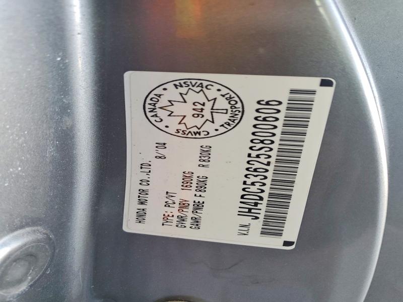 59356616 :رقم المزاد ، JH4DC53625S800606 vin ، 2005 Acura Rsx مزاد بيع