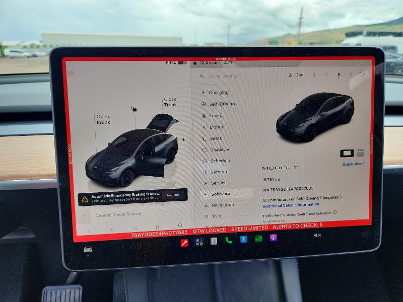 2023 Tesla Model Y მანქანა იყიდება აუქციონზე, vin: 7SAYGDEE4PA077685, აუქციონის ნომერი: 60891126