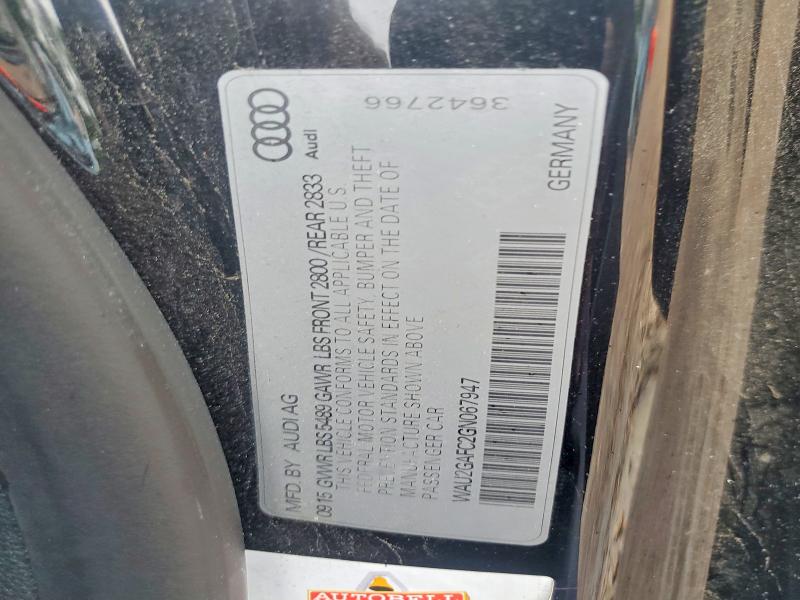 Продажа на аукционе авто 2016 Audi A7, vin: WAU2GAFC2GN067947, номер лота: 62207246